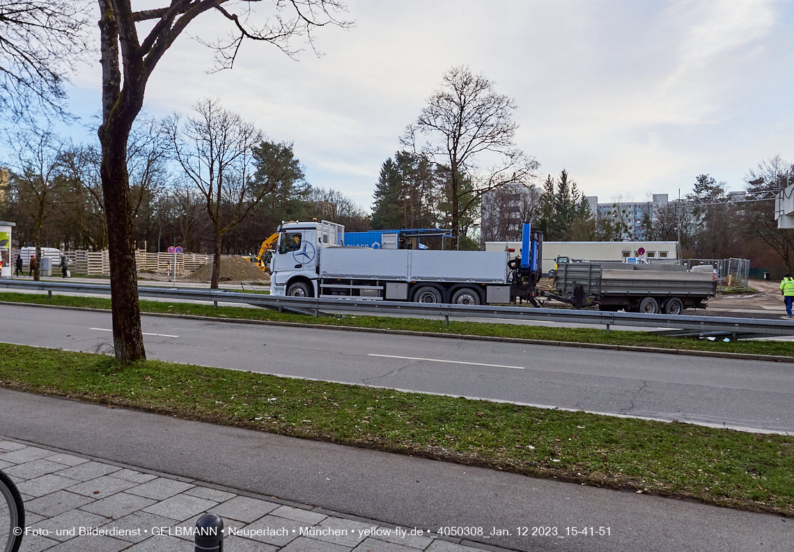 12.01.2023 - Baustelle an der Quiddestraße Haus für Kinder in Neuperlach